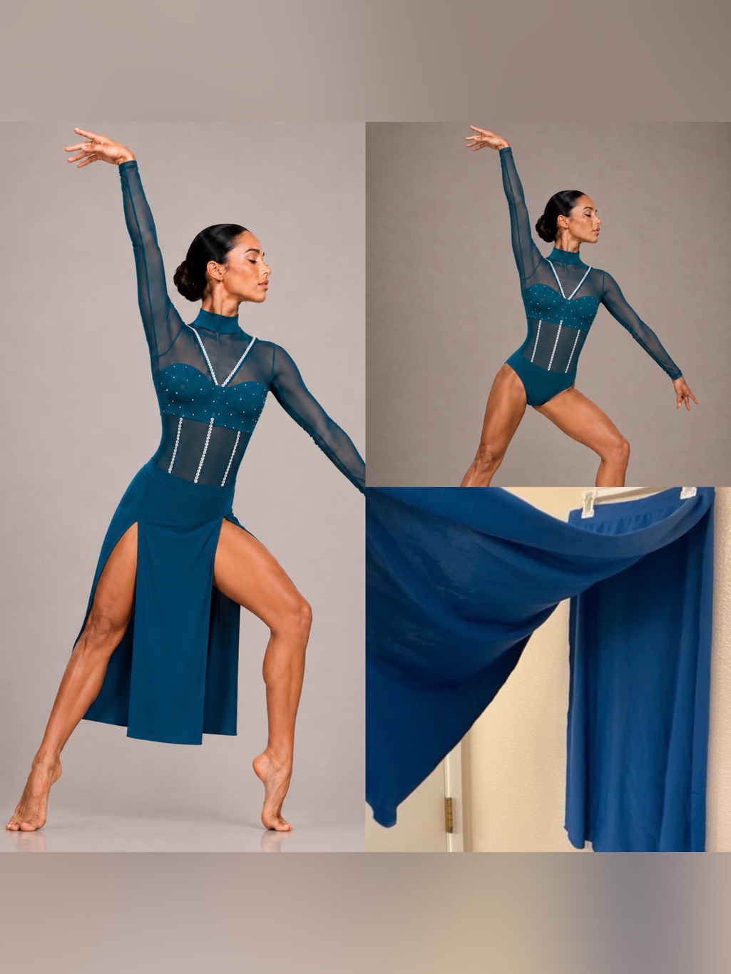 Kelle Dance Costume Blue Fire To The Rain Contemporary Lyrical 5360 Sa Adult